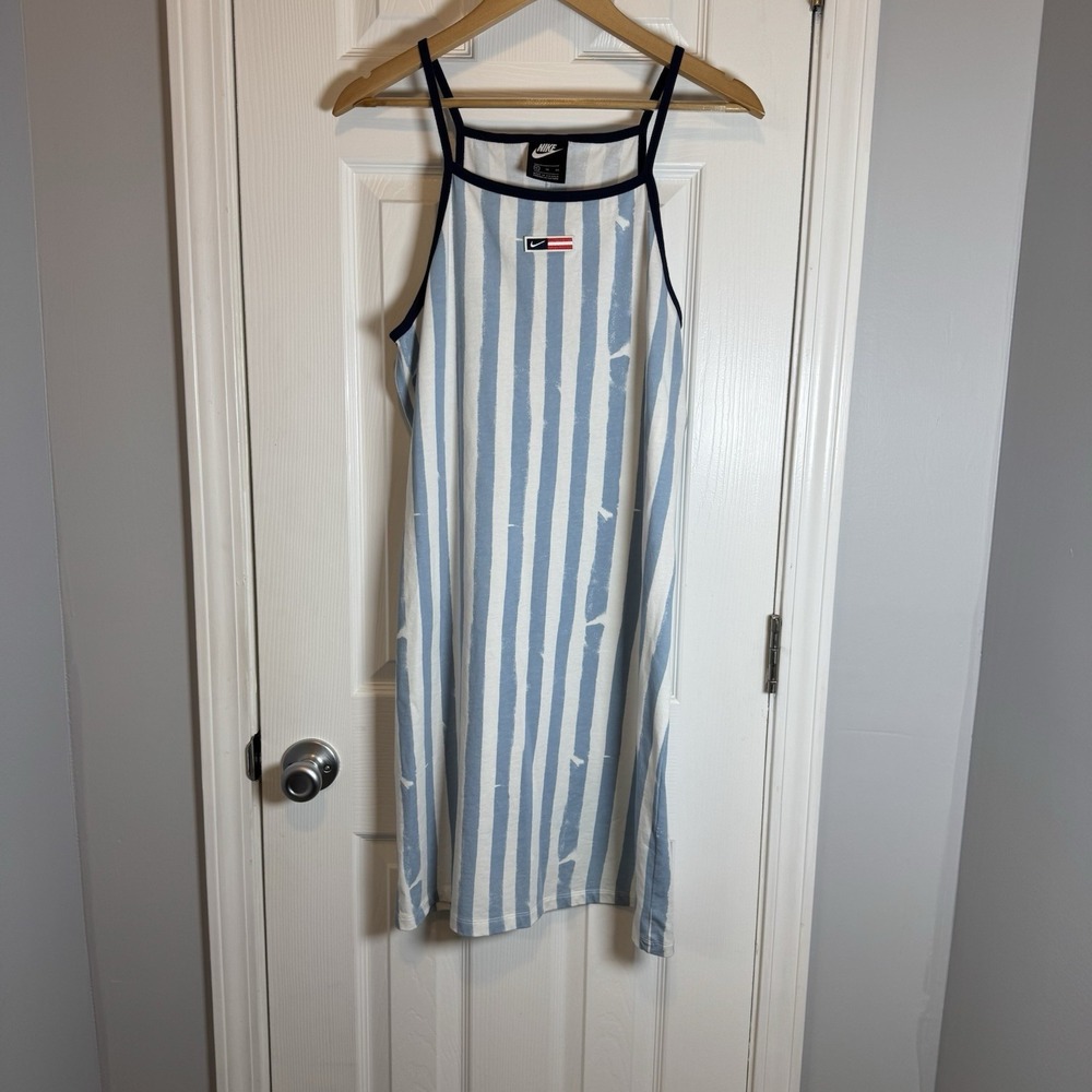 Nike Femme Cami Dress XL Stripe Americana Preppy USA Sporty Preppy Y2K